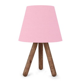 Opviq AYD-1967 Lámpara de Mesa Rosa y Nogal Moderna, Madera de Haya y PVC, 22 x 33 cm